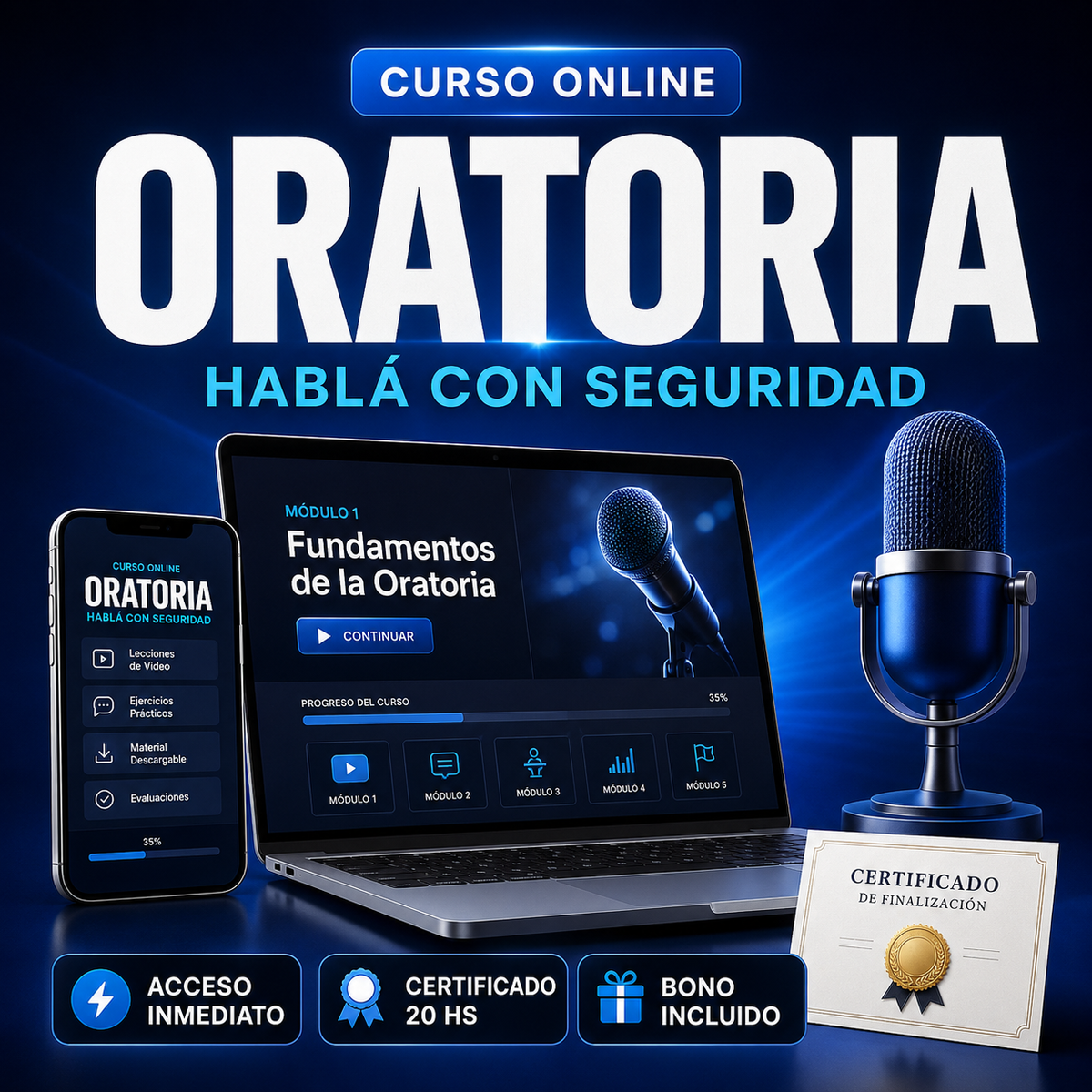 Curso Online de Oratoria: Hablá con Seguridad + Certificado